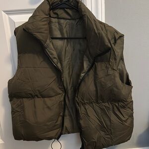 Olive Green Puffer Vest